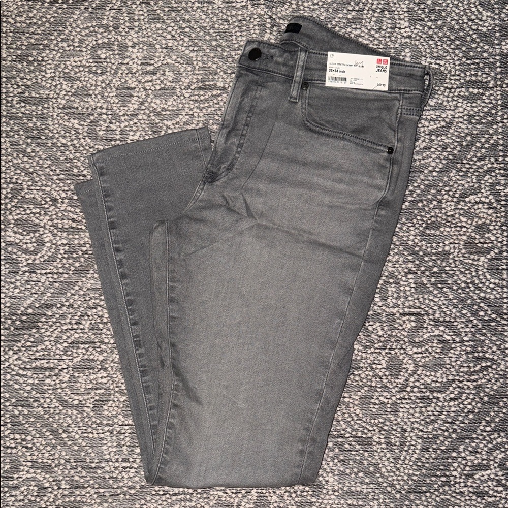 Uniqlo Men's Skinny Jeans - Gray